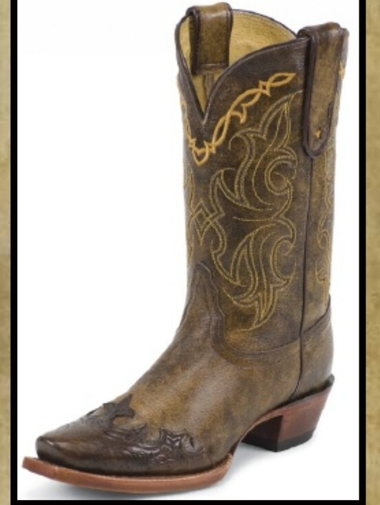 Tony Lama Shoes - Tony Lama VF6004 Ladies Vacquero Western w/Bark Sante Fe Leather Boot